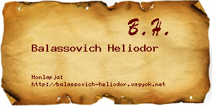 Balassovich Heliodor névjegykártya